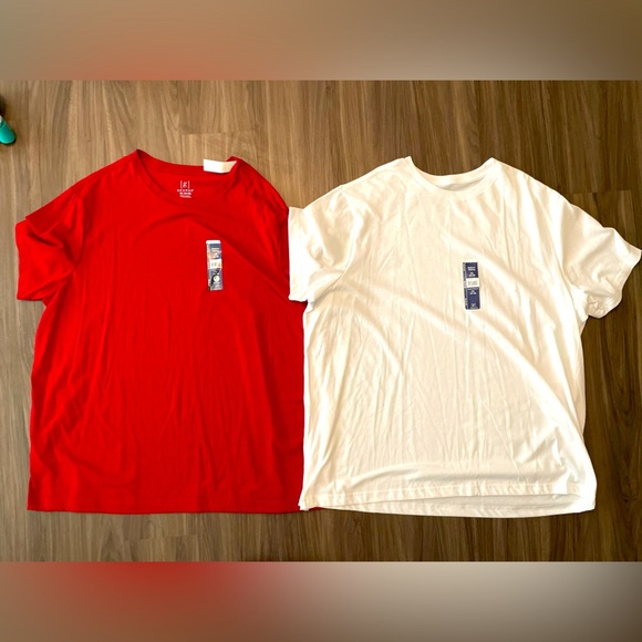George Men’s  Red and White Short Sleeve Tees bundle of 2 size 3XL -NWT - Picture 1 of 5